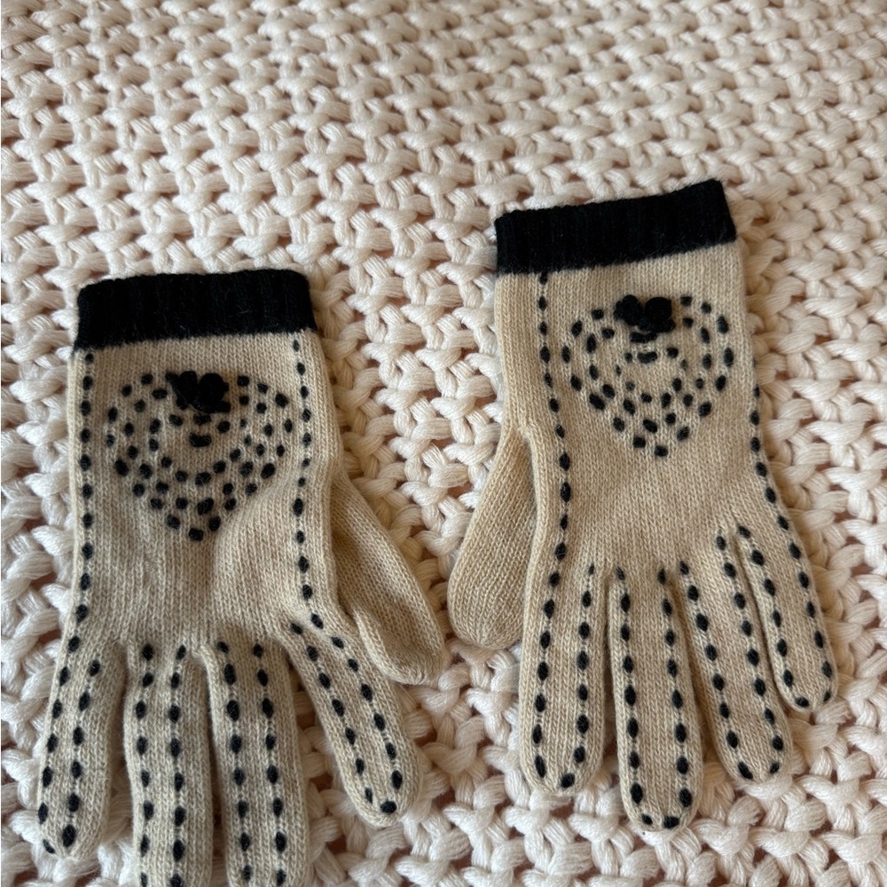 Love Moschino Black and Cream Mittens/ Wool gloves - Picture 2 of 6